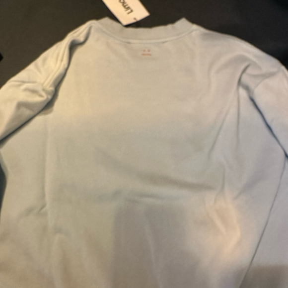 UNISEX Sky Baby Blue Sweatshirt with Smiley Face Embroidery - Picture 6 of 8